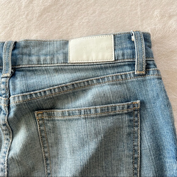 Pistola Audrey Distressed Mid-Rise Skinny Jeans in Tidal Blue - Picture 4 of 9